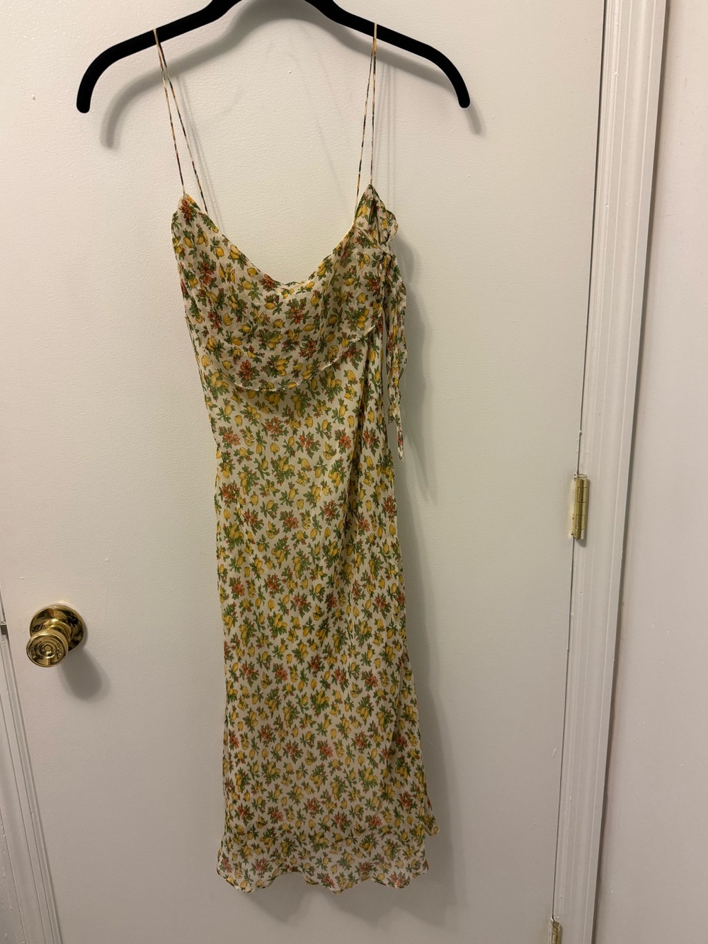 Milly Lemon Print Bias Cut Slip Dress